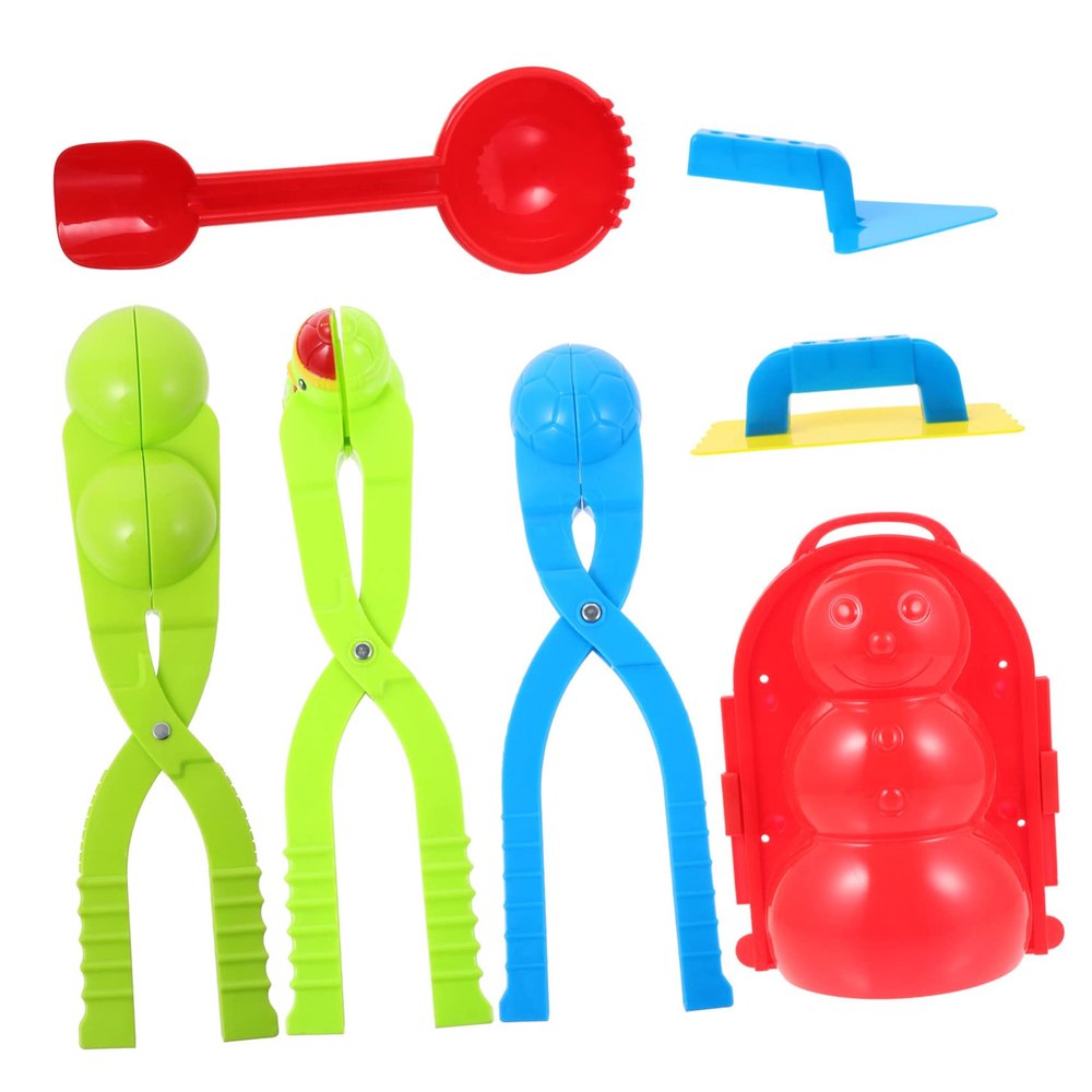BESTonZON 7pcs Creative Snow Maker Clip for Boy Girl Outdoor Fun Tools for Snow Play Snowman Building and Fights Unique Design for