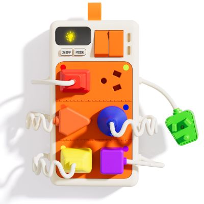 Aprilwolf 9 PCS Sensory Plug Outlet for Toddlers 2-3, Power Strip Montessori Toys for 18+ Months, Busy Board with Light & Sounds, Airplane Car Travel Toys Gift for Baby