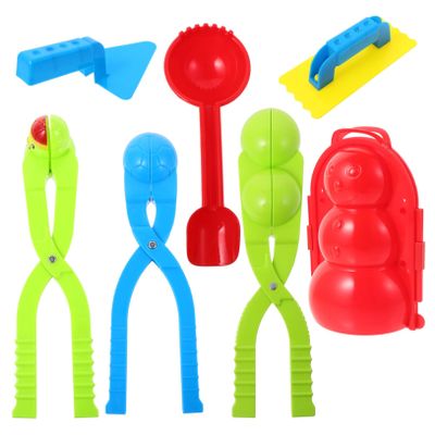 ERINGOGO 7Pcs Maker Clip Creative Tools for Outdoor Snow Play Accessories for Winter Fights and Snowman Building