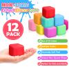 12 Pack Slow Rising Stress Cube, Dough Stress Balls Squishy Fidget Toys for Anxiety Relief, Soft Fidget Cube, Pull Stretch Squishy Toys for Classroom Prize, Party Favors for Kids Adults view 2