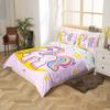 jejeloiu Cute Unicorn Bedding Set Toddle Size Purple Cartoon Unicorn Duvet Cover for Kids Girls Moon Star Pattern Comforter Cover Set Kawaii Bedspread Cover 2Pcs Zipper Closure view 3