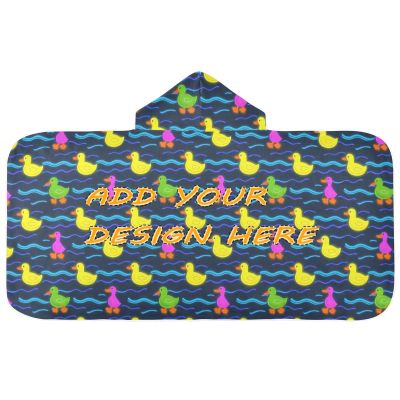 Custom Toddler Towels with Hood Cute Animal Colorful Fluorescent Duckling Personalizable Hooded Towels for Boys Soft 24 x 50 toallas para ninas