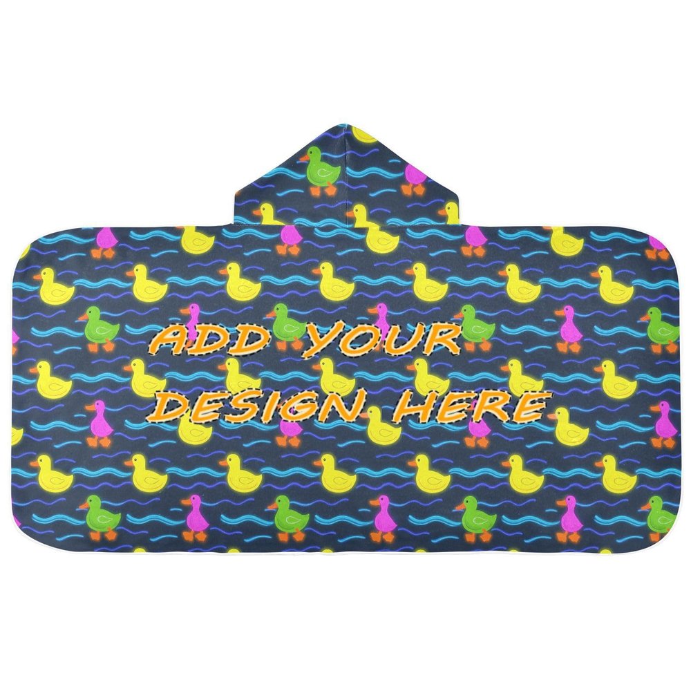Custom Toddler Towels with Hood Cute Animal Colorful Fluorescent Duckling Personalizable Hooded Towels for Boys Soft 24 x 50 toallas para ninas