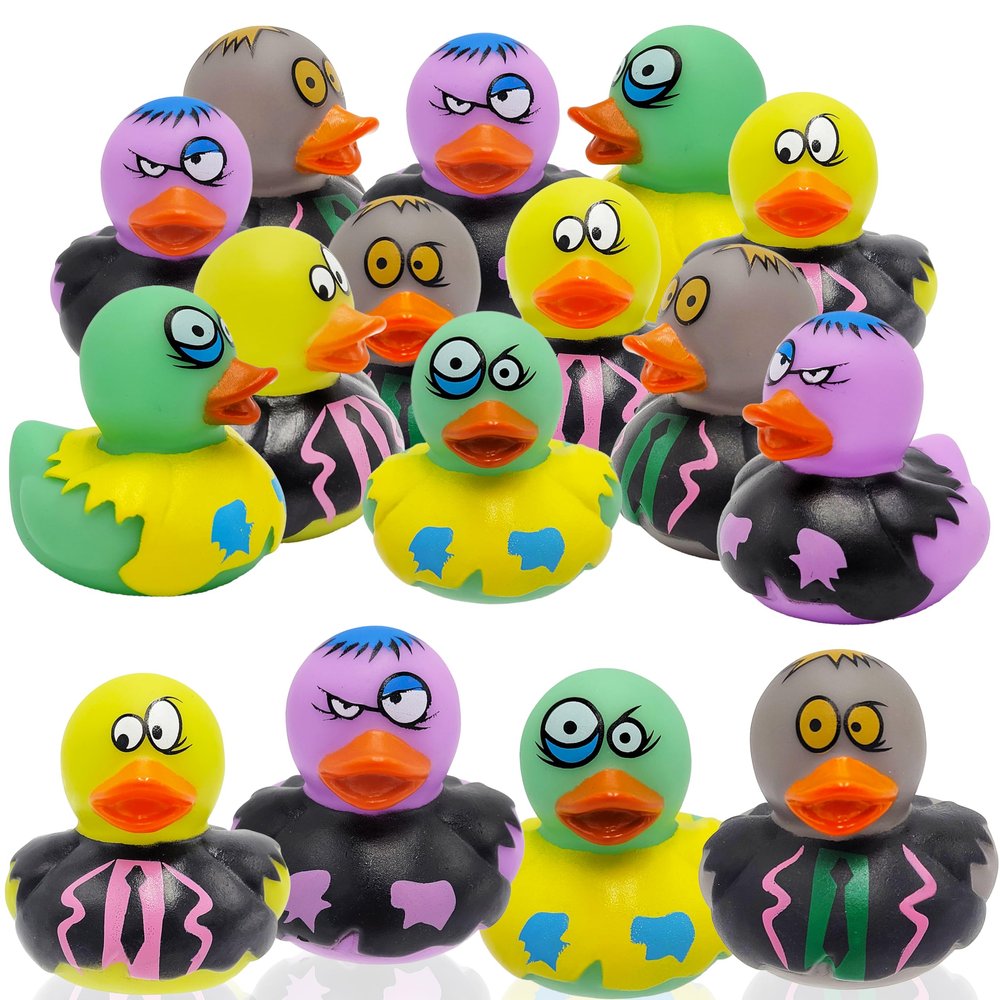 100 Halloween Zombie Rubber Duck Toy Duckies for Kids, Bath, Birthday Baby Showers Summer Beach and Pool Activity, 2" (100-Pack)