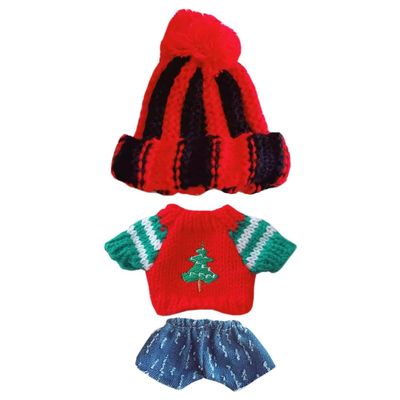 niannyyhouse 10cm-15cm Plush Doll Clothes Hat Sweater Jeans Compatible with 17cm Labubu Doll Dress Up (a10)