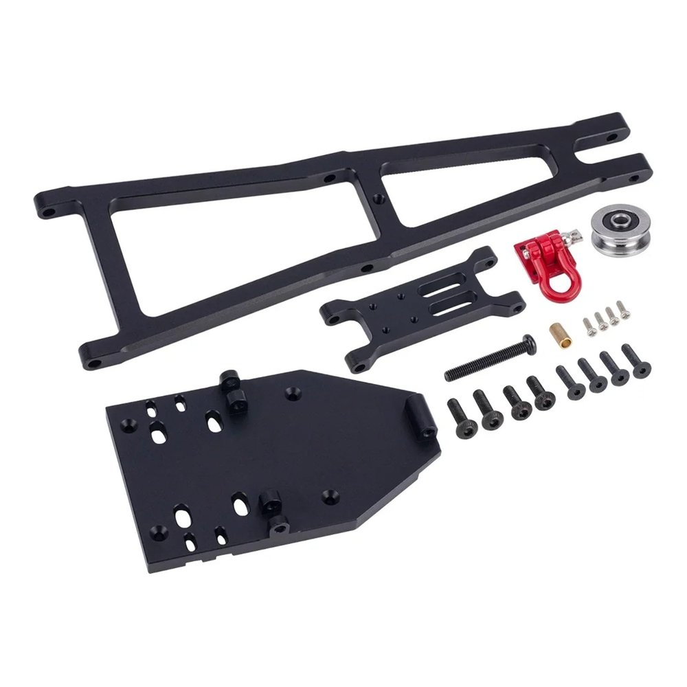 CNC Aluminium RC Wrecker Tow Truck Crane Arm kit Simulation for 1/10 Car Crawler for Axial for Capra 1.9UTB Trail Buggy Upgrade Parts(Black)