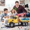 2.4GHz Remote Control Tow Truck for Kids RC Log Truck with Racing Car, 4 Channel RC Transport Crane Vehicle Toy with Lights & Sounds, 28PCS Traffic Signs, 2 Batteries Birthday Gift for Boys Girls view 3