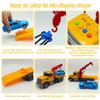 2.4GHz Remote Control Tow Truck for Kids RC Log Truck with Racing Car, 4 Channel RC Transport Crane Vehicle Toy with Lights & Sounds, 28PCS Traffic Signs, 2 Batteries Birthday Gift for Boys Girls view 4