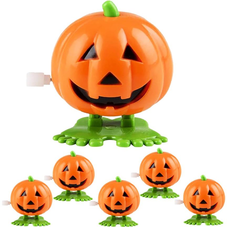 The Dreidel Company Halloween Pumpkin Wind-Up Toys, Birthday Party Favors, Novelty Toys for Boys and Girls, 2" Inches (48-Pack)