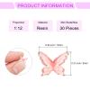 CoCud Mini Resin Butterflies, 0.35" Length, Resin Miniature Dollhouse Accessories Clear Orange Red - (Applications: for Crafts Nail Art Fairy Micro Landscaping Ornament) 30-Pieces view 2