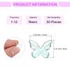 CoCud Mini Resin Butterflies, 0.31" Length, Resin Miniature Dollhouse Accessories Clear Blue - (Applications: for Crafts Nail Art Fairy Micro Landscaping Ornament) 50-Pieces view 2