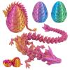 Dpcirk 3D Printed Dragon Egg,Dragon Eggs with Dragon Inside,Crystal Dragon Fidget Toys,Full Articulated Dragon Dragon in Egg,Adults Fidget Toys for Autism ADHD (Purple Gold) view 1