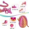 Dpcirk 3D Printed Dragon Egg,Dragon Eggs with Dragon Inside,Crystal Dragon Fidget Toys,Full Articulated Dragon Dragon in Egg,Adults Fidget Toys for Autism ADHD (Purple Gold) view 2