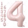 Foil 4 Balloon, Dusty Light Pink Big Number 4 Balloons for Girls Birthday Party Decor, 40'' Self Inflating Number Four Pastel Blush Baby Pink Balloon for Kids 4th Birthday Party Anniversary Decoration view 1