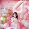 Foil 4 Balloon, Dusty Light Pink Big Number 4 Balloons for Girls Birthday Party Decor, 40'' Self Inflating Number Four Pastel Blush Baby Pink Balloon for Kids 4th Birthday Party Anniversary Decoration view 4