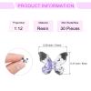 CoCud Mini Resin Butterflies, 0.31" Length, Resin Miniature Dollhouse Accessories Blue Black - (Applications: for Crafts Nail Art Fairy Micro Landscaping Ornament) 30-Pieces view 2