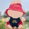 Clothes Suitable for 17cm Dolls Overalls+Cap Clothes Accessories(No Doll), Cute Animal Pattern Outfit Suitable for 6.69inch (17cm) Doll Soft Clothing Replacement view 1
