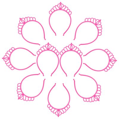 Cabilock Crown Headband for Girls 10 Pack Princess Headpiece for Boys and Girls Birthday Party Headband Elastic b