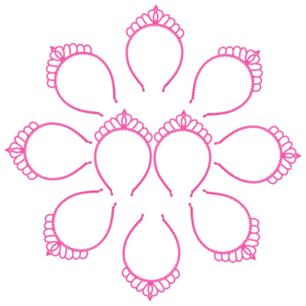 Cabilock Crown Headband for Girls 10 Pack Princess Headpiece for Boys and Girls Birthday Party Headband Elastic b