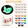 BuQiuRen 34pcs Mini Resin Axolotl, Glow in The Dark Tiny Axolotl Miniature Figures Toy Tiny Plastic Animal Figurines for Fairy Garden Landscape Aquarium Potted Birthday Christmas Party Decorations view 2