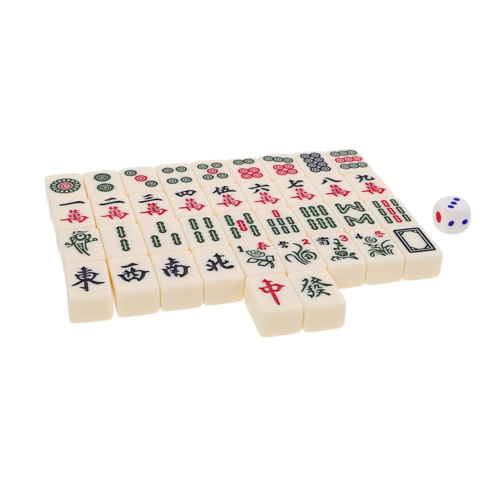 Abaodam Mini Mahjong Set Portable Travel Mahjong Game for Seniors Tiles Compact Robust for Home Travel