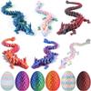 Cecoen 6 Pcs 3D Printed Dragon Eggs with Dragon Inside,Easter Basket Stuffers Mini Easter 3D Articulated Crystal Eggs Fidget Toy,Surprise 3D Printed Animals for Kid view 1