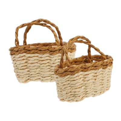DECHOUS 2pcs Elegant Mini Basket Handcrafted Willow Baskets for Dollhouse Craft Projects Decorative Display Compact Stylish