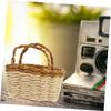 DECHOUS 2pcs Elegant Mini Basket Handcrafted Willow Baskets for Dollhouse Craft Projects Decorative Display Compact Stylish view 4