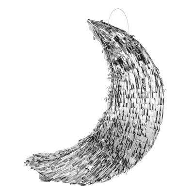 Alipis 1pc Hanging Moon Decoration for Festivals and Birthday Parties Silver Fillable Treats Fun Photo Prop for Celebrations and Events