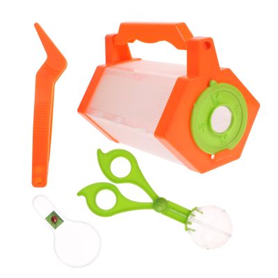 FELTECHELECTR Outdoor Exploration Critter Cage for Boy Girl Observation Box with Carrying Handle Tweezers and Magnifying Educational Bug Tool Random Color
