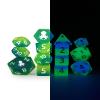 Aquatic Garden 14pc Glow in The Dark Dice Set Inked in White view 4