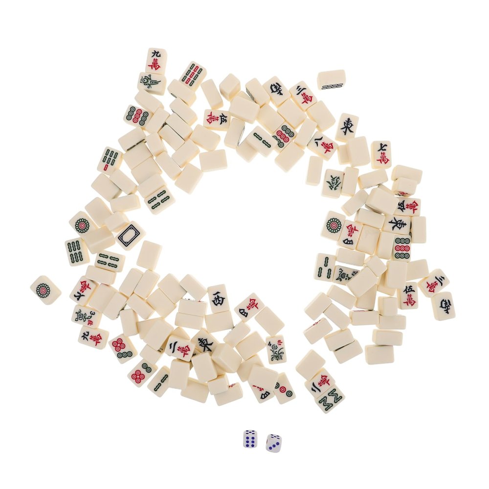 CORHAD Travel Mahjong Set Mini Chinese Mahjong Portable Game for Camping Family Fun and Outdoor Activities