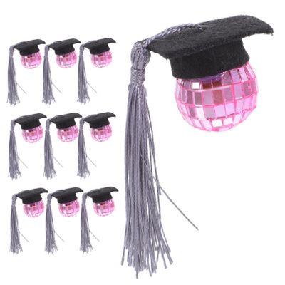 MERRYHAPY 10pcs Graduation Cap Cupcake Toppers Tassels Easy Decorations for Graduation Celebrations Eye-catching Design Effortless Use