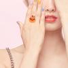 FELTECHELECTR Halloween Pumpkin Rings Adjustable Fashion Rings Daily Use Party Supplies for Kids Adults Style view 2