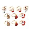 BESTonZON 10pcs Cartoon Finger for Boys and Girls and Adults Festive Christmas Jewelry Santa Snowman and Tree Designs for Parties and Celebrations view 1