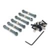 Compatible with Wltoys A949 1/18 RC Car Upgrade Part 6pcs Aluminum Alloy Wheelbase Rc Steering Link Rod Set RC Tie Link Rods(Gray) view 2