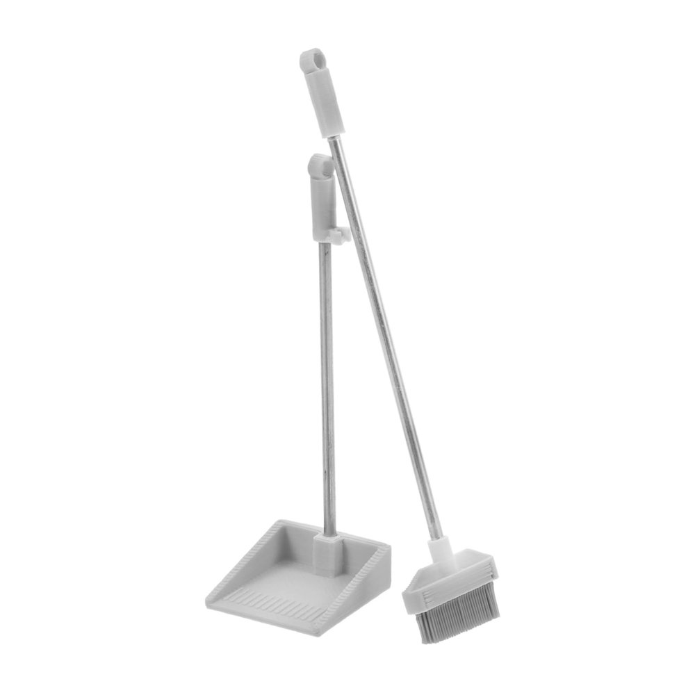 NUOBESTY Scale Mini Cleaning Tools Mini Dustpan Broom for Dollhouse Playhouse Miniature Scene