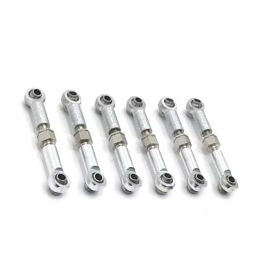 Compatible with Wltoys A949 1/18 RC Car Upgrade Part 6pcs Aluminum Alloy Wheelbase Rc Steering Link Rod Set RC Tie Link Rods(Silver)