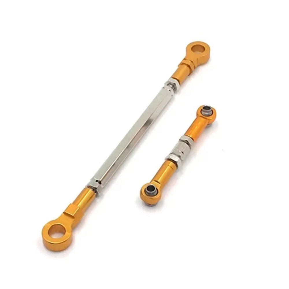 Compatible with HBToys ZP1001 ZP1002 ZP1003 ZP1004 1/10 RC Crawler Car Upgrade Parts Metal Steering Rod Servo Link Rod RC Tie Link Rods(Yellow)