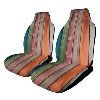 LMHLDSC Car Seat Covers Full Wrap Protection Seat Cushion Cover Colorful Wooden Board Anti-Slip Car Seat Protector Fits Most Cars