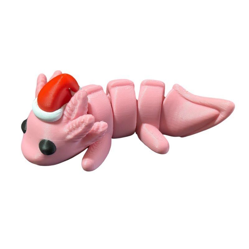 Articulated Axolotl [Christmas] | Home Dcor and Office Desk Toys | Autism, ADHD, Sensory | 3D Printed Gift