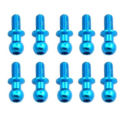 10Pcs M3 Metal Hex Ball Head Screws for Tamiya TT01 TT02 Sakura D5 1/10 RC Drift Car Spare Parts Universal,Blue