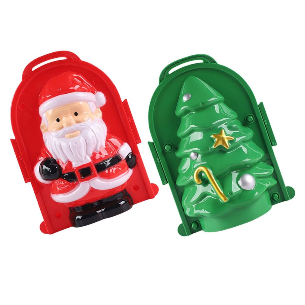 FOYTOKI 2pcs Maker Clips for Boy Girl Toys Christmas Tree Santa Molds Lightweight to Use for Family Snow Play Activities