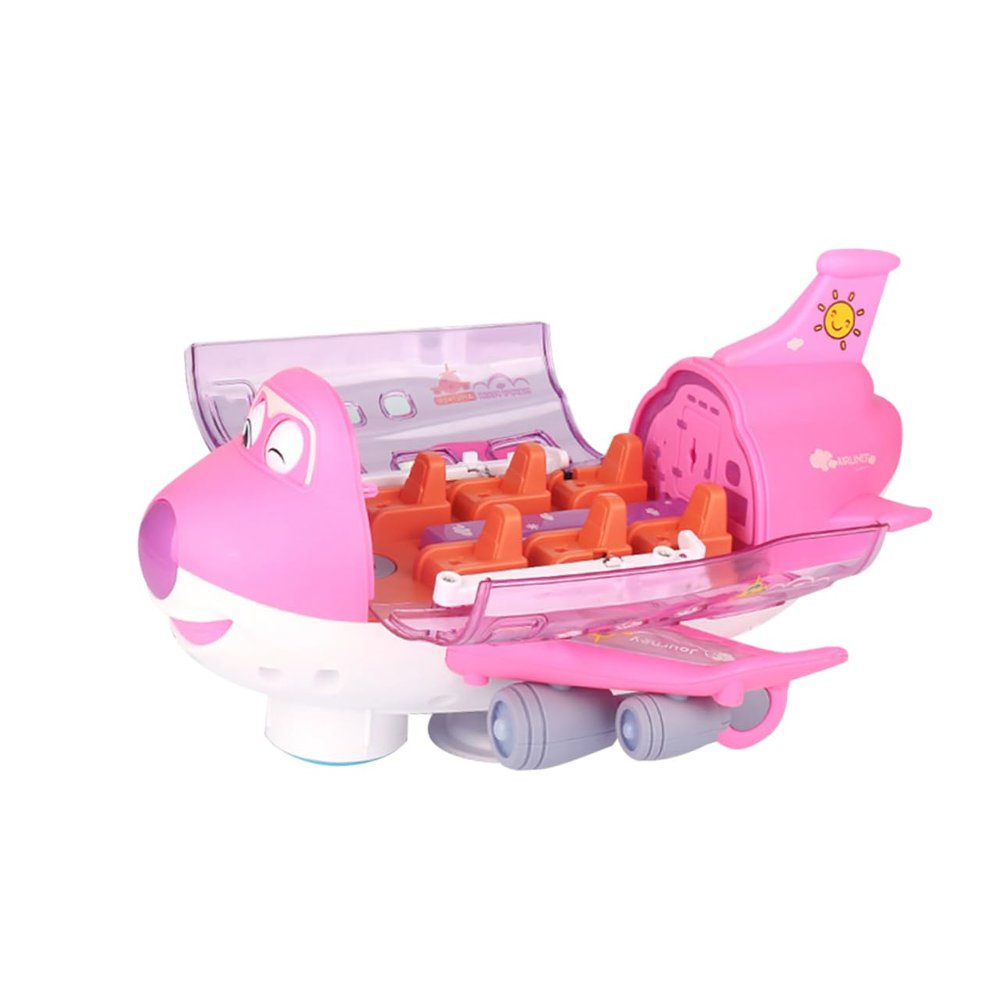 FOYTOKI Singing Moving Airplane Toy for Boys and Girls Interactive Educational Model Lights Toddlers' Baby Toy