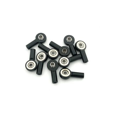 10PCS M2 Ball Joint Metal Universal Joint Ball Head Buckle Steering Pushrod Tie Rod End Mini Connecting Rods for RC Boats(Black)