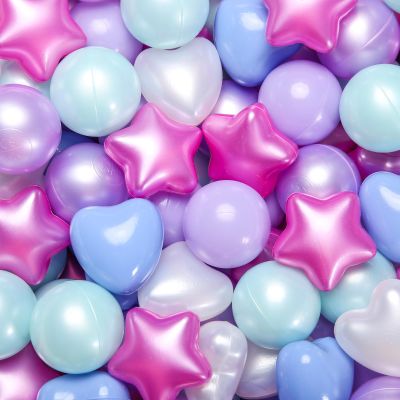 GOGOSO Star Ball Pit Balls for Ball Pit, Crush-Proof BPA Free Colorful Play Plastic Balls for Kids Toddler Christmas Party Decor Giant Friendship Bracelet Banner (Pearl Mermaid Blue, 500 Balls)