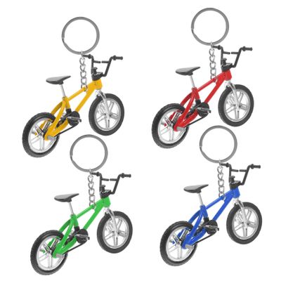 CHILDWEET 4pcs Vintage Keychain Bicycle Models Model Mountain Bike Pendants Alloy Bike Decorations