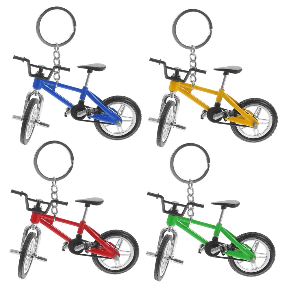 OKUMEYR 4pcs Keychain Bicycle Model Mountain Bike Ornament Diy Bike Pendant for Decor