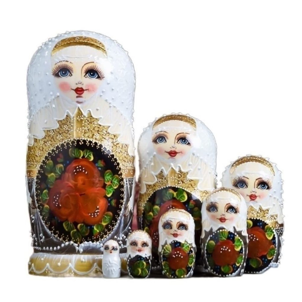 PXIWDAN 7 Pieces Exquisite Traditional Russian Matryoshka Nesting Doll Handicrafts Toy Christmas Birthday Gift Stacking Doll