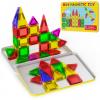46PCS Mini Magnetic Tiles, Magnetic Tiles Travel Set with Case, STEM Educational Building Set Construction Toys for Kids Ages 3+, Portable Building Toys for Toddlers, Boys & Girls Birthday Gift view 1